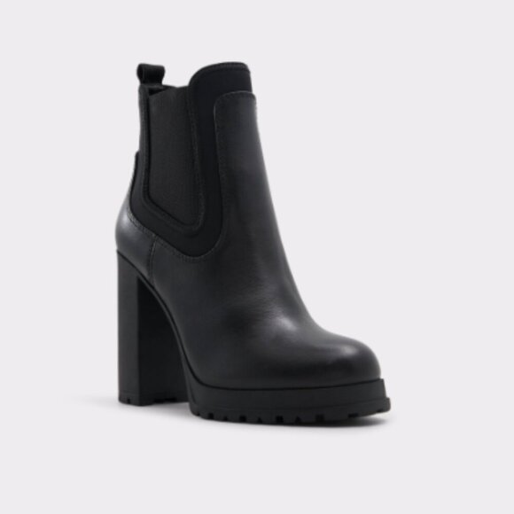 Women's Aldo BOLD Black Ankle Boots with Padded Insoles - Picture 1 of 10